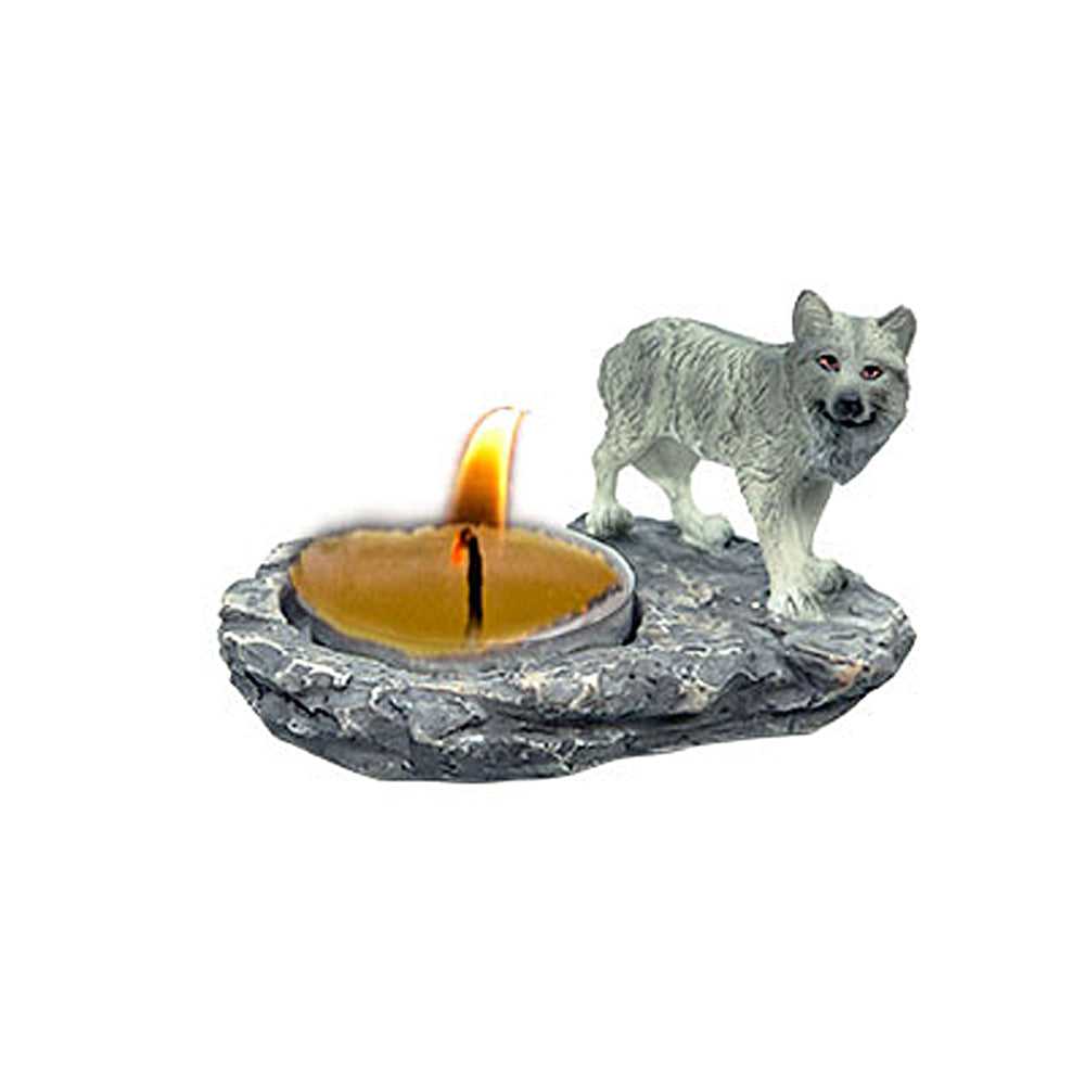 Candle Holder Wolf T-Light Candle 33321 4 $ The Witches Sage LLC Stew's Incense