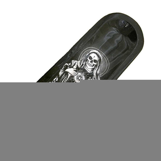 Incense Burner Santa Muerte Boat Wooden Handmade Incense Holder - Black BOATHOLDER-18 8 $ The Witches Sage LLC Stew's Incense