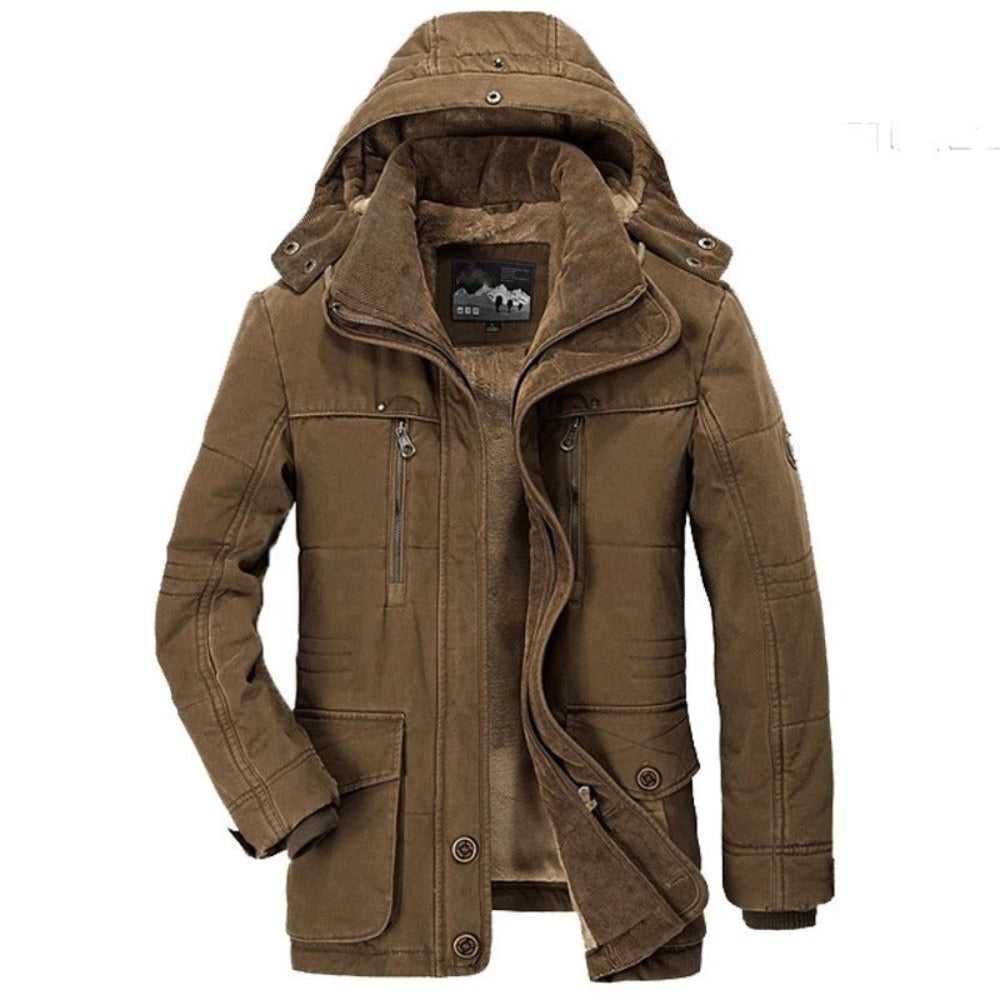 Men Coats Mens Hooded Winter Parka Coat with Inner Fleece ONFY12058932MHC-KHK-S 169 $ Coats Onetify Stew's Incense