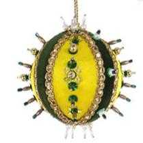 Seasonal Decor, Christmas Beaded & Sequined Pushpin Ornament- YELLOW MO-5726-S-YELLOW 13 $ Christmas Quirks! Stew's Incense