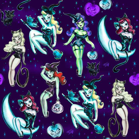 Leggings "Vintage Witches" Dark Leggings by Miss Fluff x Lipstick & Chrome LCL-24A 24 $ Quirks! Stew's Incense