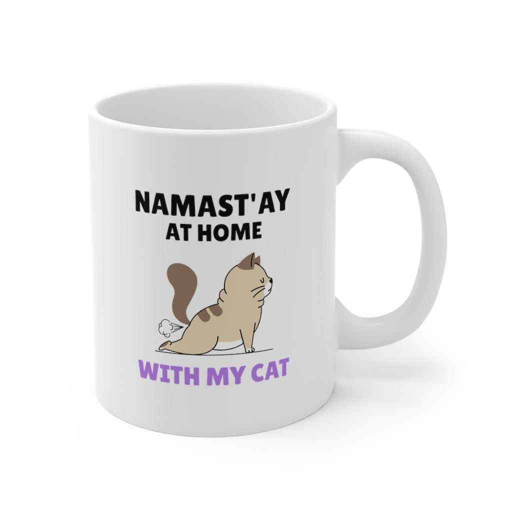 Mug Namast'ay Home with My Yoga Cat Mug 2084378131 24 $ Mugs Onetify Stew's Incense