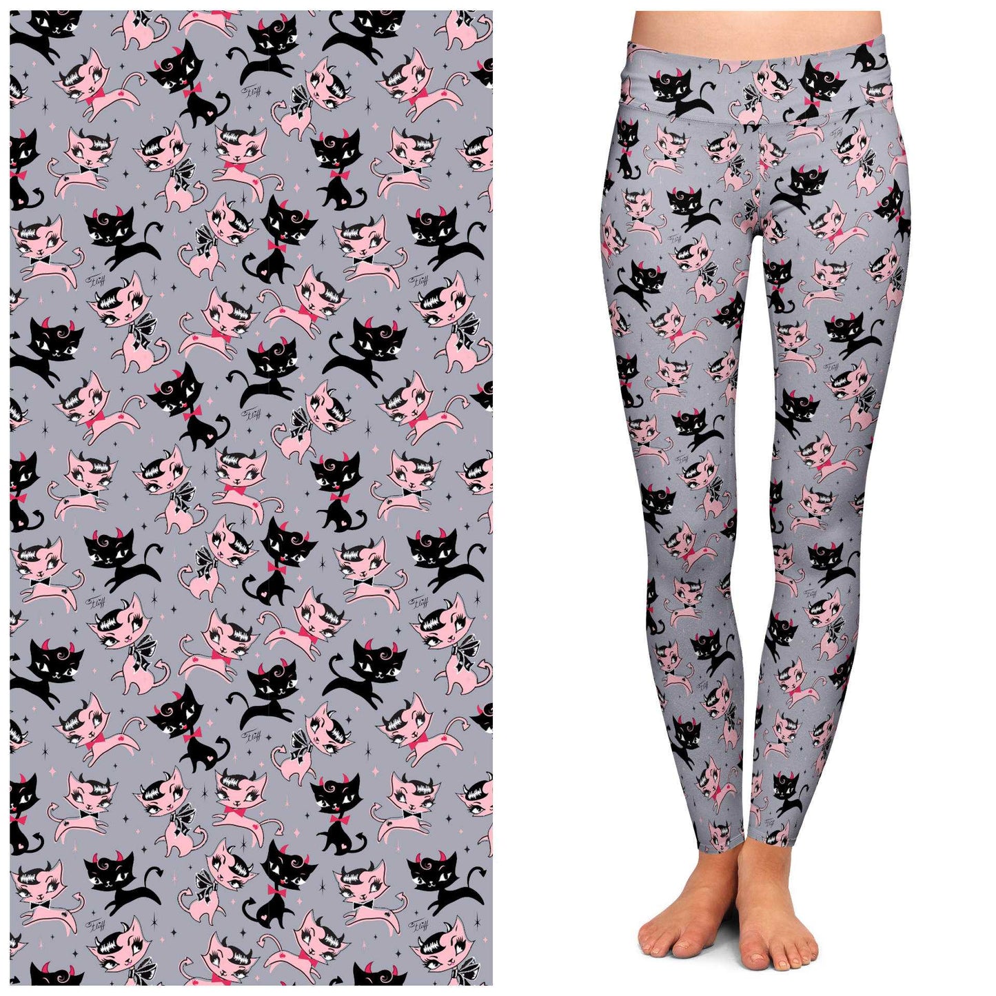 Leggings "Bad Kitty" Leggings by Miss Fluff x Lipstick & Chrome TC2 LCL-16C 24 $ Shop All Quirks! Stew's Incense
