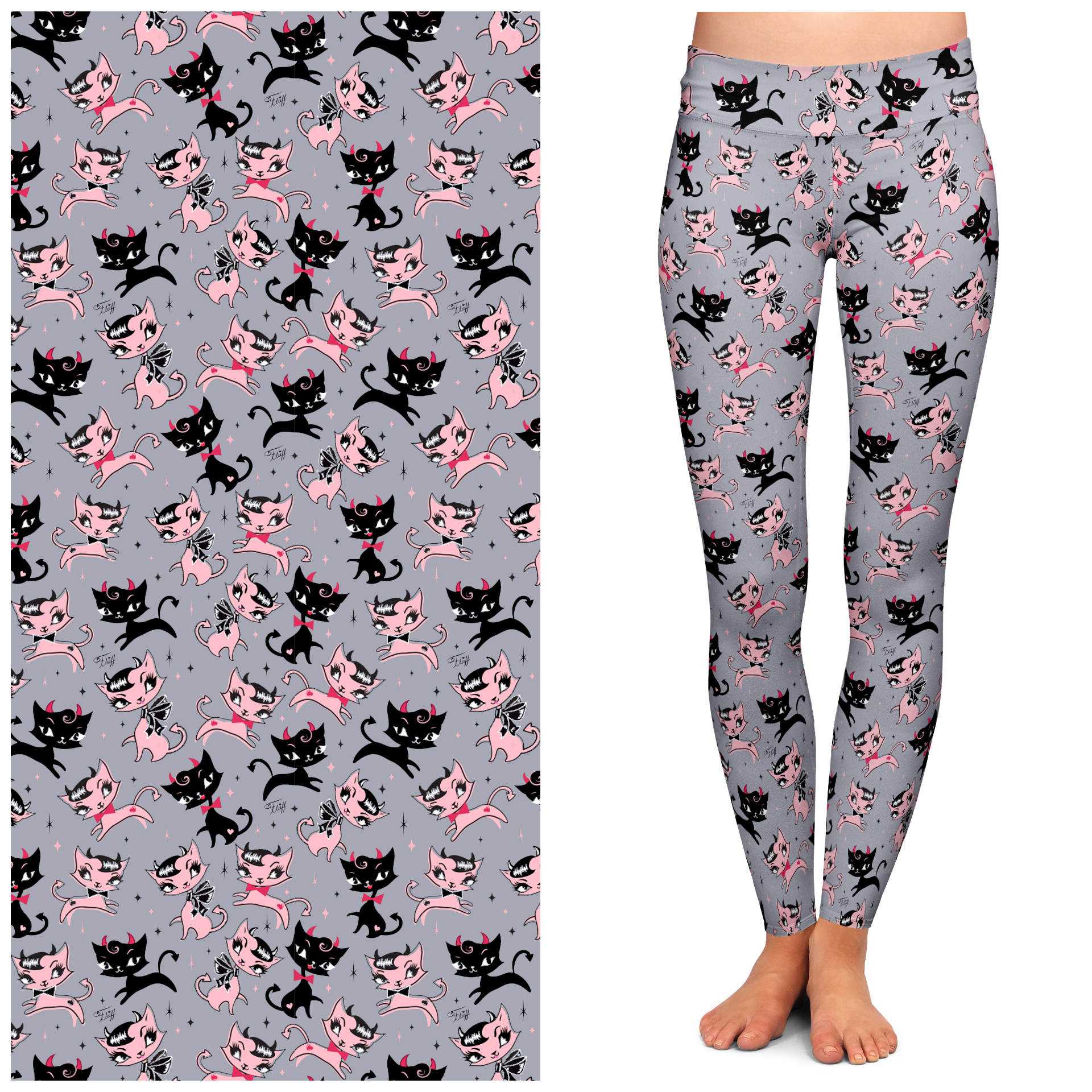 Leggings "Bad Kitty" Leggings by Miss Fluff x Lipstick & Chrome TC2 LCL-16C 24 $ Shop All Quirks! Stew's Incense