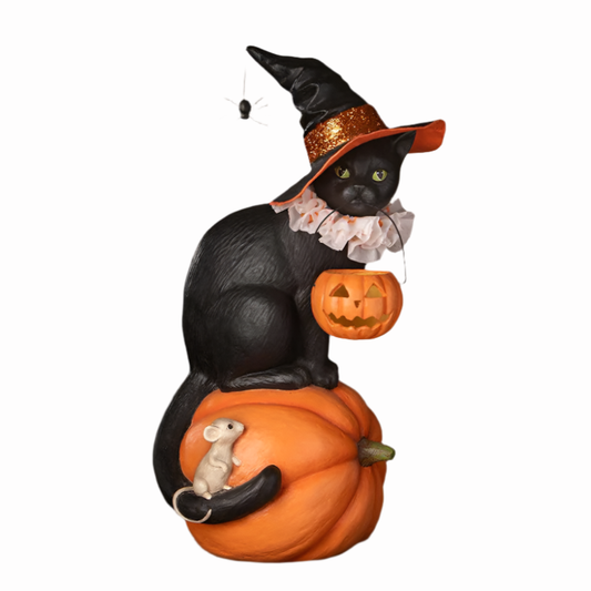 Figurines Cat Witch on Pumpkin by Bethany Lowe Designs TD4155 219 $ Shop All Quirks! Stew's Incense