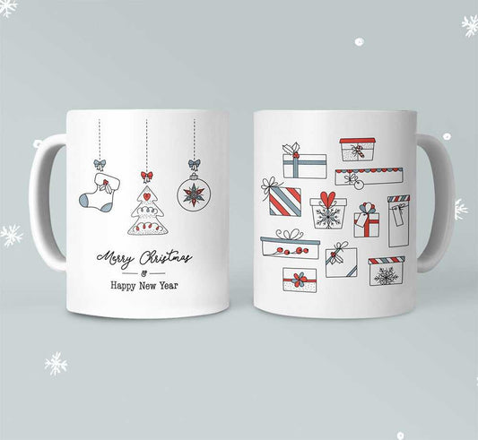 Mug Merry Christmas Mug with Stockings and Presents 3578372485 24 $ Mugs Onetify Stew's Incense