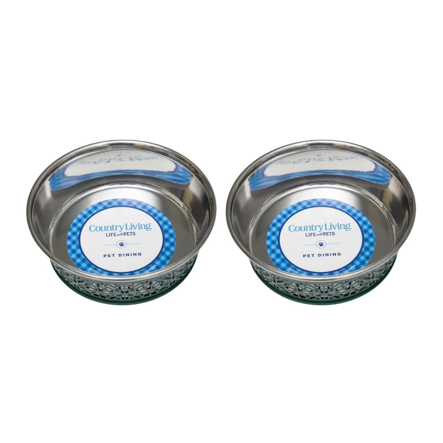 Bowl Country Living Set of 2 Stainless Steel Dog Bowls – Farmhouse Style, Ideal for Small to Medium Dogs DMD007 24 $ Pet Lovers Store American Pet Supplies Stew's Incense