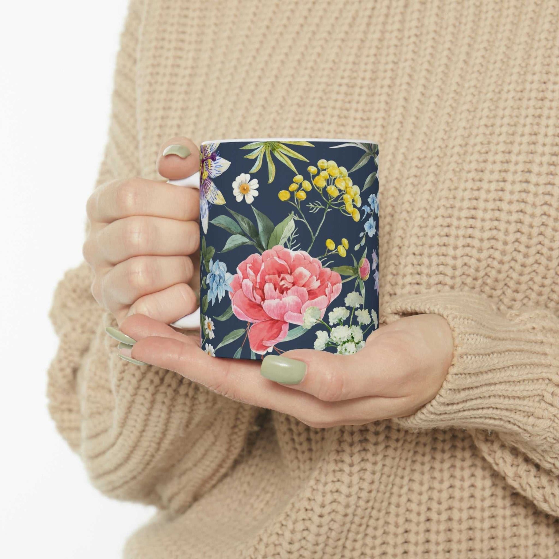 Mug Navy Floral Coffee Tea Mug 18467723095905768078 24 $ Shop All Onetify Stew's Incense