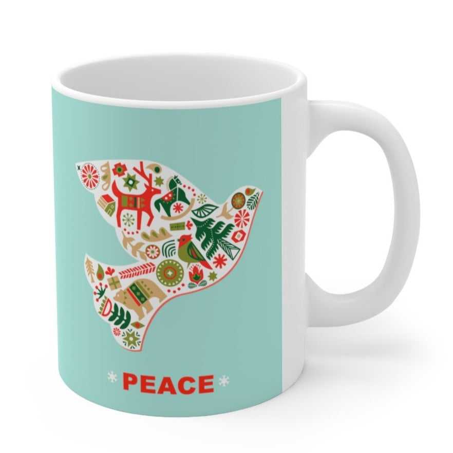 Mug Christmas Dove with Peace Ceramic Mug 11oz 3576388893 24 $ Mugs Onetify Stew's Incense