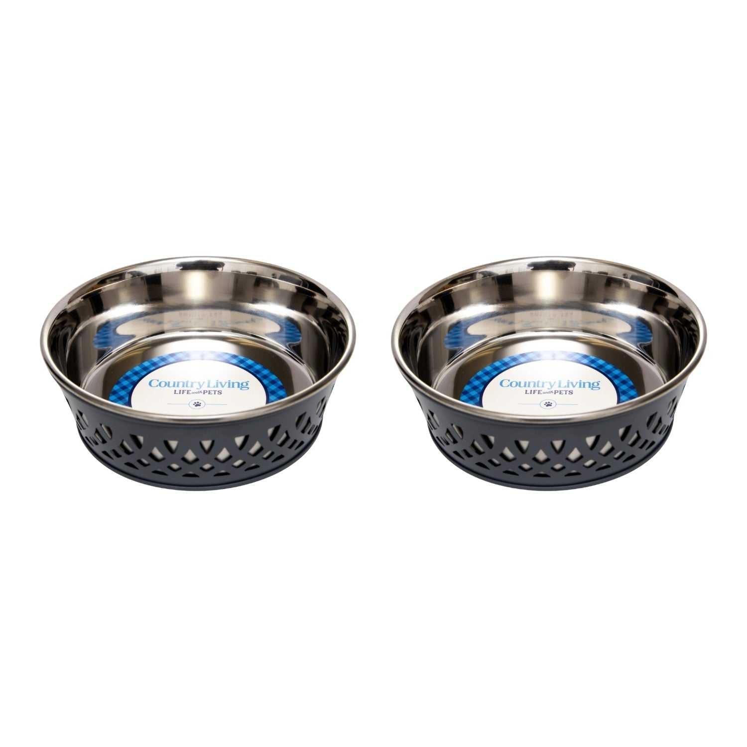 Bowl Country Living Set of 2 Stainless Steel Dog Bowls – Farmhouse Style, Ideal for Small to Medium Dogs DMD007 24 $ Pet Lovers Store American Pet Supplies Stew's Incense