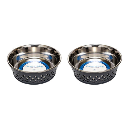 Bowl Country Living Set of 2 Stainless Steel Dog Bowls – Farmhouse Style, Ideal for Small to Medium Dogs DMD007 24 $ Pet Lovers Store American Pet Supplies Stew's Incense