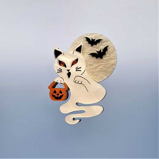 Brooches Ghost Kitty Brooch by Cherryloco 9687 39 $ Quirks! Stew's Incense