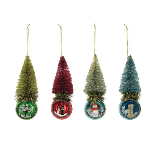Christmas Glass Diorama Ornament w/ Bottle Brush Tree, Set of 4 XS6870A 39 $ Christmas Quirks! Stew's Incense