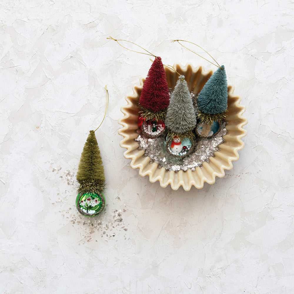 Christmas Glass Diorama Ornament w/ Bottle Brush Tree, Set of 4 XS6870A 39 $ Christmas Quirks! Stew's Incense
