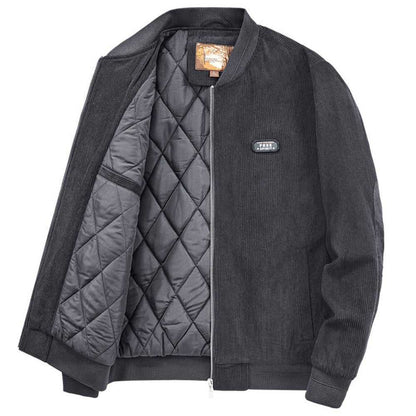 Men Jacket Promo 2025 Mens Round Collar Winter Zipped Up Elbow Patch Jacket CSY093850EBM1-KHK-S 86 $ Coats Onetify Stew's Incense