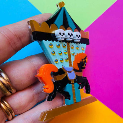 Brooches Creepy Funfair Collection - Carousel Horse with Skulls Acrylic Brooch by Makokot Design 1303864389 44 $ Quirks! Stew's Incense