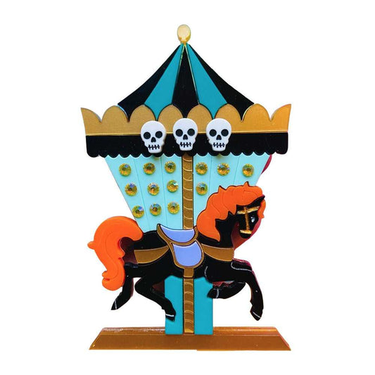 Brooches Creepy Funfair Collection - Carousel Horse with Skulls Acrylic Brooch by Makokot Design 1303864389 44 $ Quirks! Stew's Incense