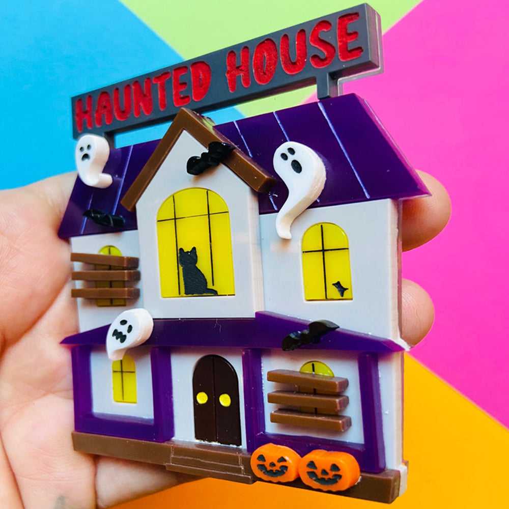 Brooches Creepy Funfair Collection - Haunted House Acrylic Brooch by Makokot Design 1303867915 44 $ Quirks! Stew's Incense
