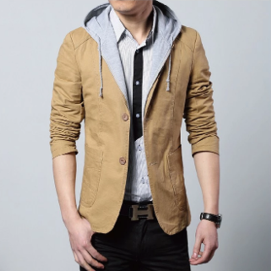 Men Blazer Mens Street Style Hooded Blazer in Black CMU30231C47-BLK-XS 64 $ Coats Onetify Stew's Incense