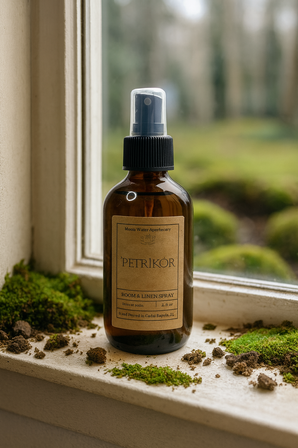  Petrichor - /ˈpetrīˌkôr/ - The Smell of Rain - ROOM & LINEN SPRAY sku-41595283636314 24 $ Shop All Moon Water Apothecary Stew's Incense