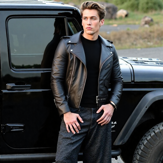 Mens Biker Jacket Mens Faux Leather Biker Zipper Jacket CLAM767876E-BLK-S 76 $ Coats Onetify Stew's Incense