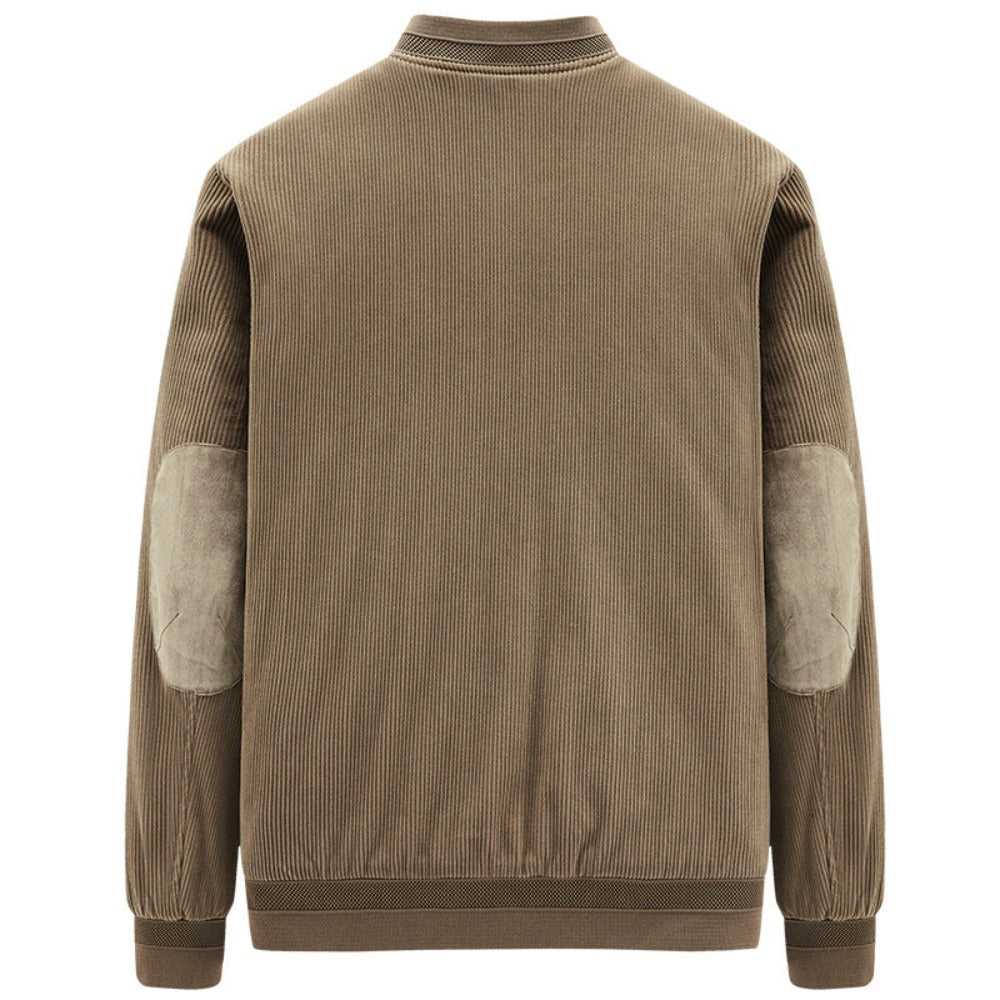 Men Jacket Promo 2025 Mens Round Collar Winter Zipped Up Elbow Patch Jacket CSY093850EBM1-KHK-S 86 $ Coats Onetify Stew's Incense
