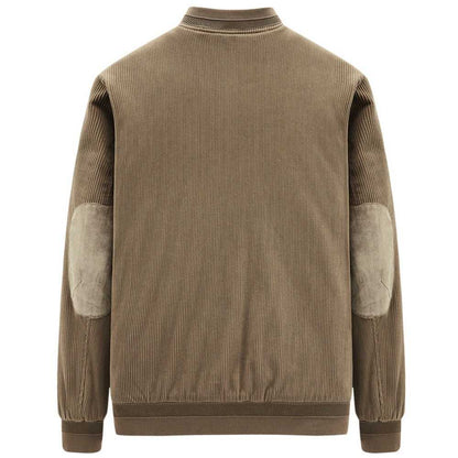 Men Jacket Promo 2025 Mens Round Collar Winter Zipped Up Elbow Patch Jacket CSY093850EBM1-KHK-S 86 $ Coats Onetify Stew's Incense
