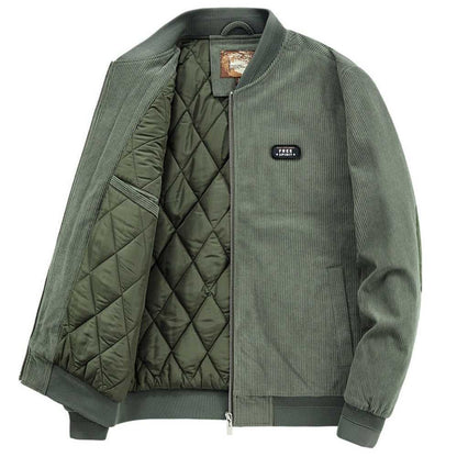 Men Jacket Promo 2025 Mens Round Collar Winter Zipped Up Elbow Patch Jacket CSY093850EBM1-KHK-S 86 $ Coats Onetify Stew's Incense