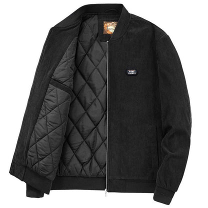 Men Jacket Promo 2025 Mens Round Collar Winter Zipped Up Elbow Patch Jacket CSY093850EBM1-KHK-S 86 $ Coats Onetify Stew's Incense