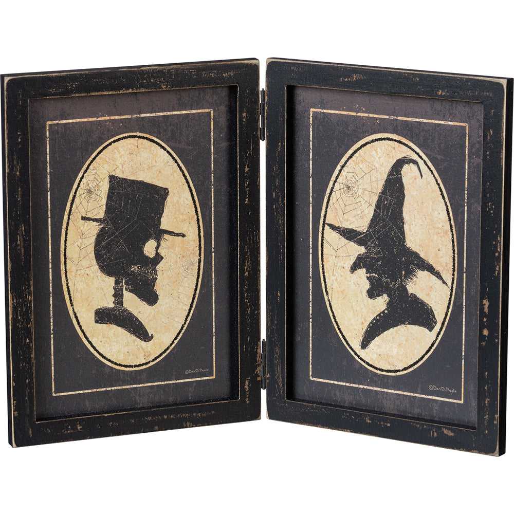 Halloween Witch & Skeleton Portraits Hinged Sign 100806 22 $ Shop All Quirks! Stew's Incense
