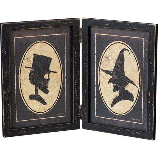 Halloween Witch & Skeleton Portraits Hinged Sign 100806 22 $ Shop All Quirks! Stew's Incense