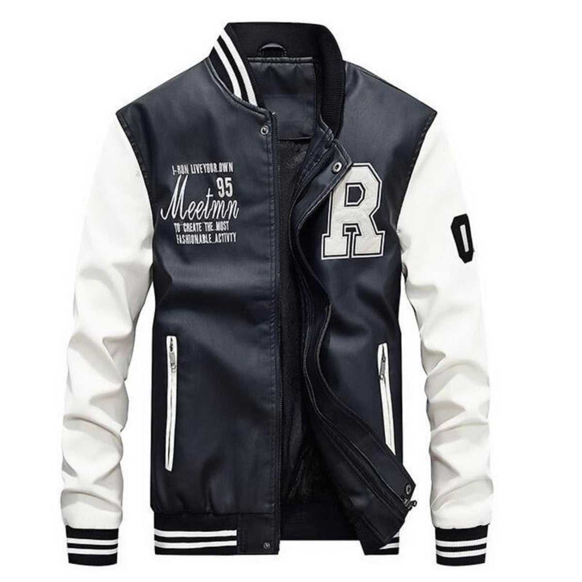 Men Jacket Promo 2025 Mens Baseball Faux Leather Jacket OP0323MJ-YEL-S 86 $ Coats Onetify Stew's Incense