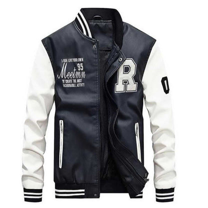 Men Jacket Promo 2025 Mens Baseball Faux Leather Jacket OP0323MJ-YEL-S 86 $ Coats Onetify Stew's Incense