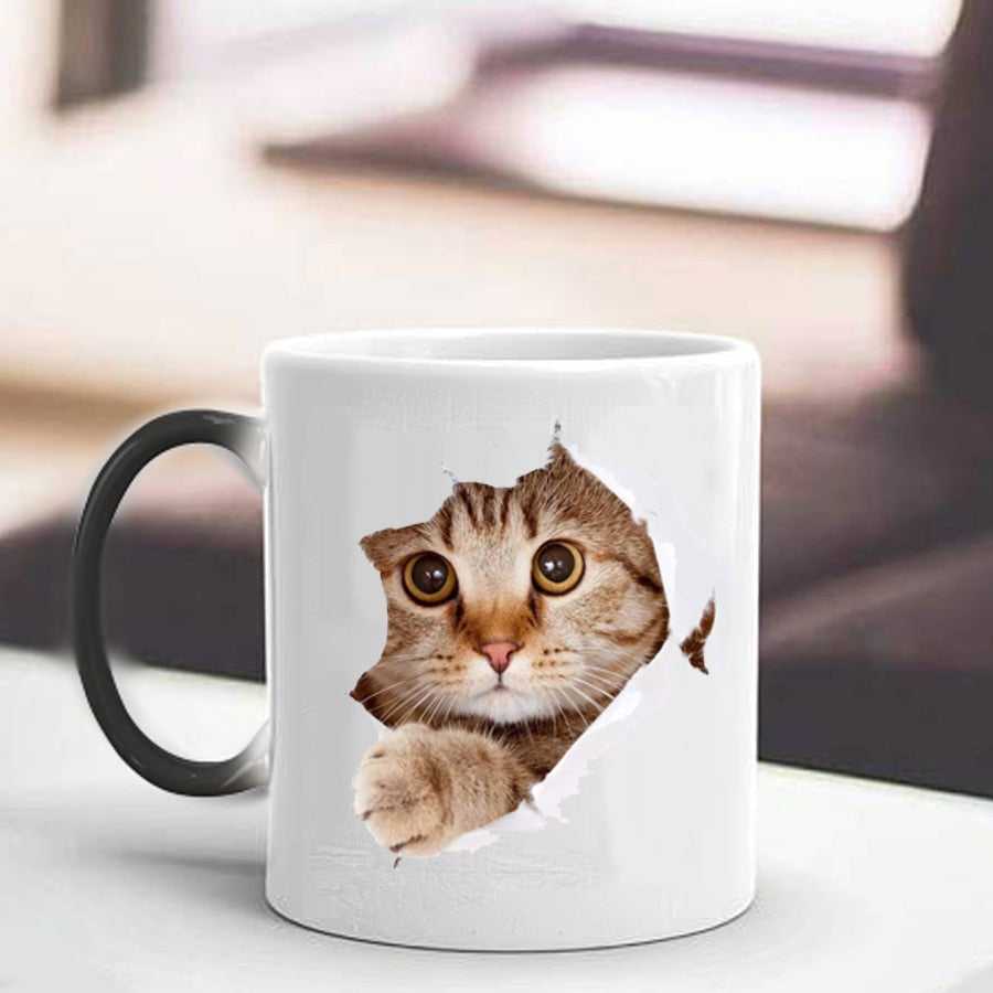 Mug Adorable Cute Lovely Cat Colorful Changing Ceramic Coffee Mug CMCT05175G 24 $ Mugs Onetify Stew's Incense