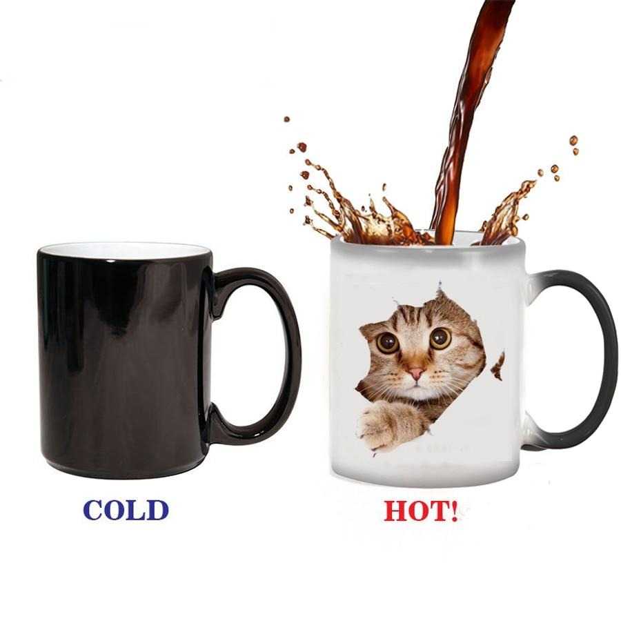 Mug Adorable Cute Lovely Cat Colorful Changing Ceramic Coffee Mug CMCT05175G 24 $ Mugs Onetify Stew's Incense