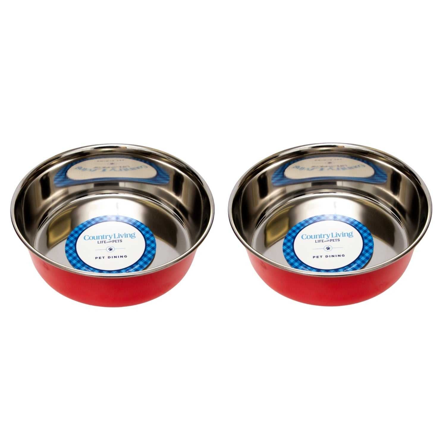 Bowl Country Living Set of 2 Heavy Gauge Stainless Steel Dog Bowls - Perfect for Food & Water SBS 2491 18 $ Pet Lovers Store American Pet Supplies Stew's Incense