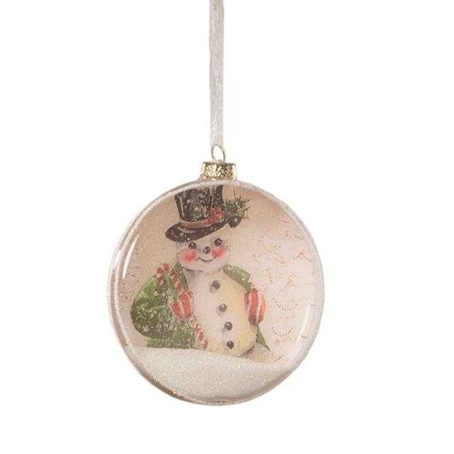 Holiday Ornaments Snowman Glass Disk Ornament by Bethany Lowe Designs LC2484 9 $ Shop All Quirks! Stew's Incense
