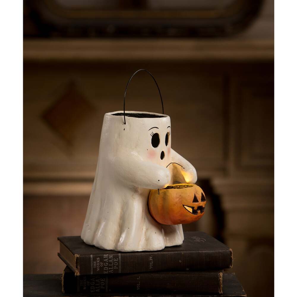 Figurines Sweet Boo With Pumpkin Bucket Paper Mache by Bethany Lowe Designs TJ2310 79 $ Shop All Quirks! Stew's Incense