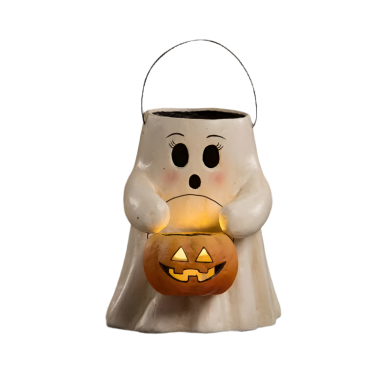 Figurines Sweet Boo With Pumpkin Bucket Paper Mache by Bethany Lowe Designs TJ2310 79 $ Shop All Quirks! Stew's Incense