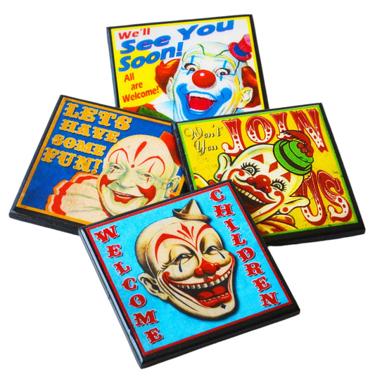 coaster set Creepy Clown Halloween Drink Coaster Set 4566249612 29 $ Quirks! Stew's Incense