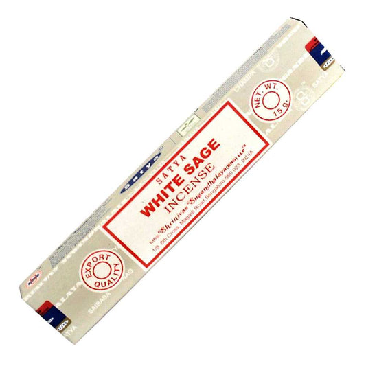 Incense Satya White Sage incense sticks 15 gm ISSSWS15 1 $ Shop All The Witches Sage LLC Stew's Incense