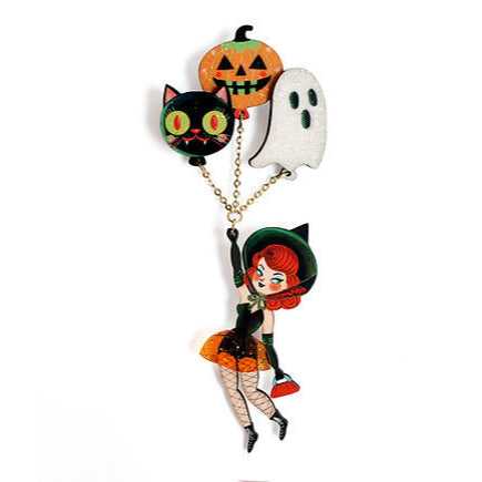 Brooches Witch with Balloons Brooch by Laliblue 443623040943_FFEE 52 $ Shop All Quirks! Stew's Incense