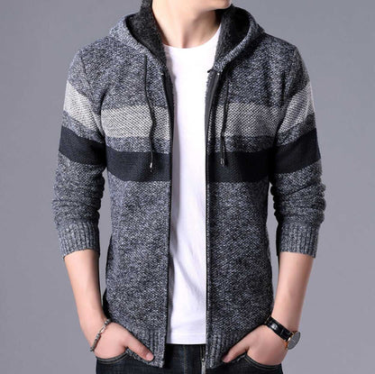 Men Sweaters and Cardigans Mens Striped Knit Cardigan with Hood OPMJ0807195E-LGRY-XS 64 $ Shop All Onetify Stew's Incense