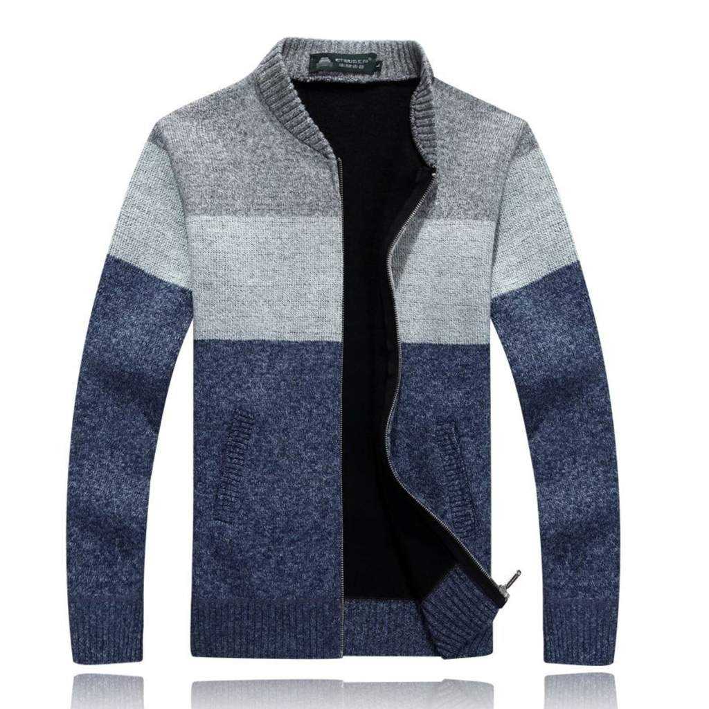 Men Sweaters and Cardigans Mens Color Block Zipper Cardigan PL1006M3C-DGRY-S 49 $ Coats Onetify Stew's Incense