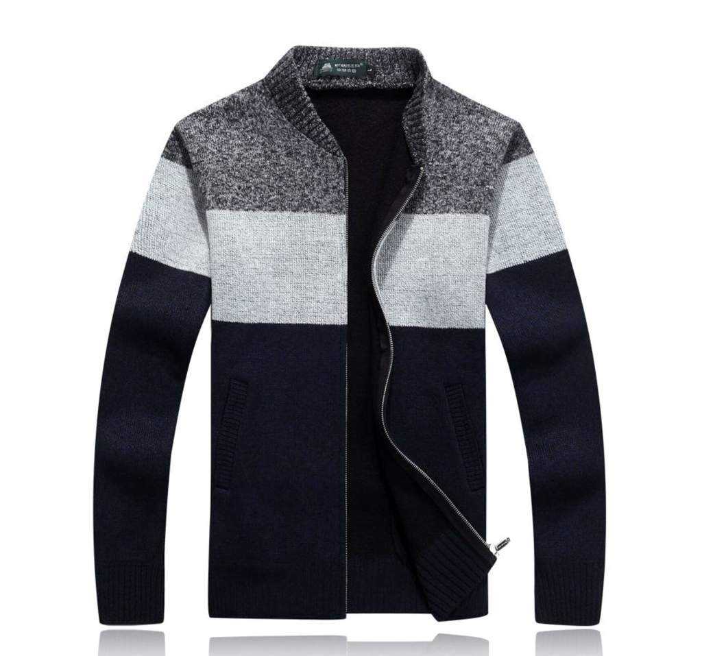 Men Sweaters and Cardigans Mens Color Block Zipper Cardigan PL1006M3C-DGRY-S 49 $ Coats Onetify Stew's Incense