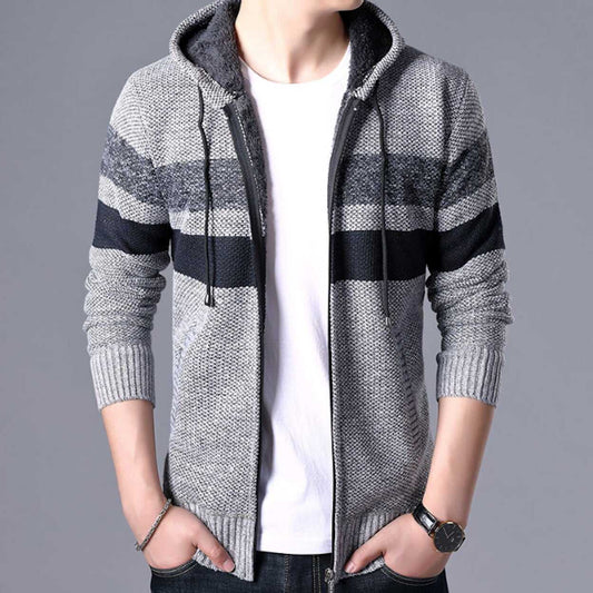 Men Sweaters and Cardigans Mens Striped Knit Cardigan with Hood OPMJ0807195E-LGRY-XS 64 $ Shop All Onetify Stew's Incense