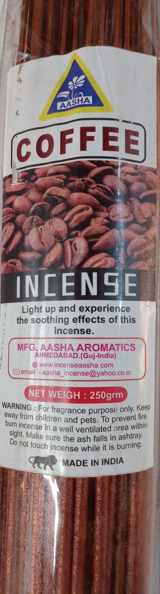 Aasha Coffee Jumbo Incense Sticks-16 Inch-40 Sticks