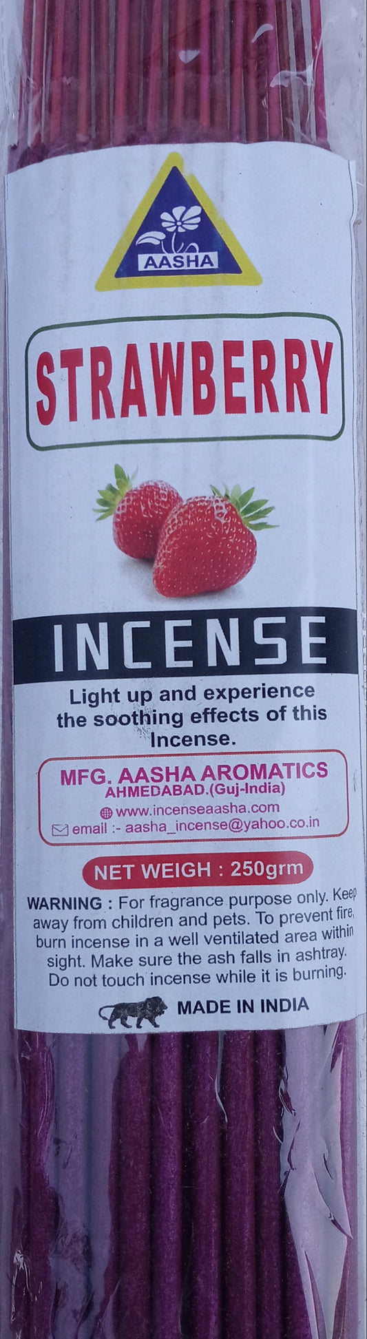 Aasha Strawberry Jumbo Incense Sticks-16 Inch-40 Sticks