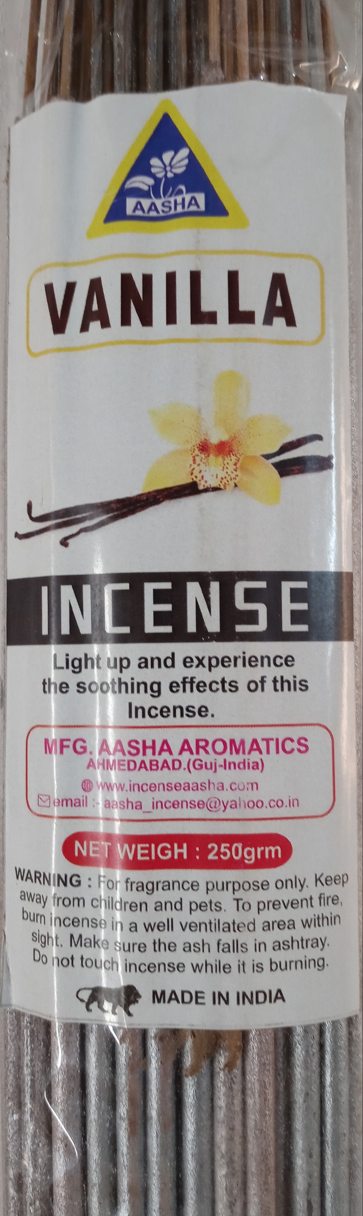 Aasha Vanilla Jumbo Incense Sticks-16 Inch-40 Sticks
